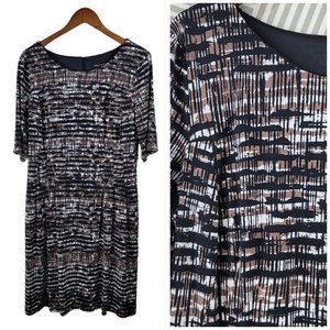 Connected size 14 Dress Party stretch Black Brown Career Event Pockets Knee